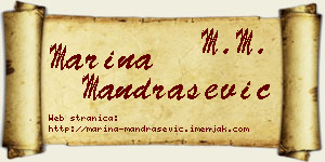 Marina Mandrašević vizit kartica